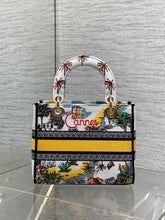 DIOR 25S SMALL LADY D-LITE BAG 24 IN YELLOW CANVAS DIOR CANNES